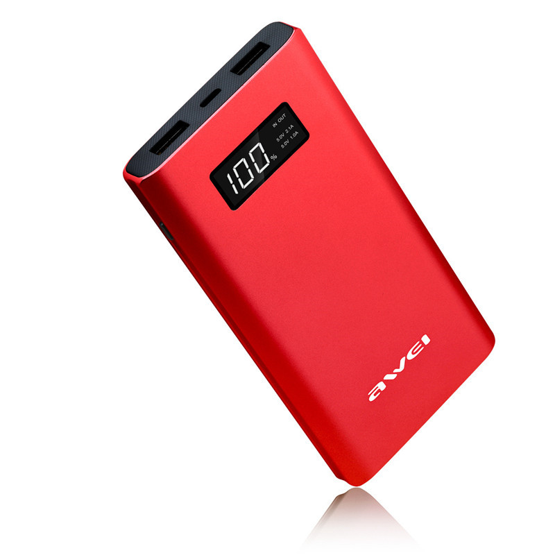 HIGE/智能快充移动电源充电宝 双向USB大容量快充电源 适用于苹果安卓通用(10000毫安)红色