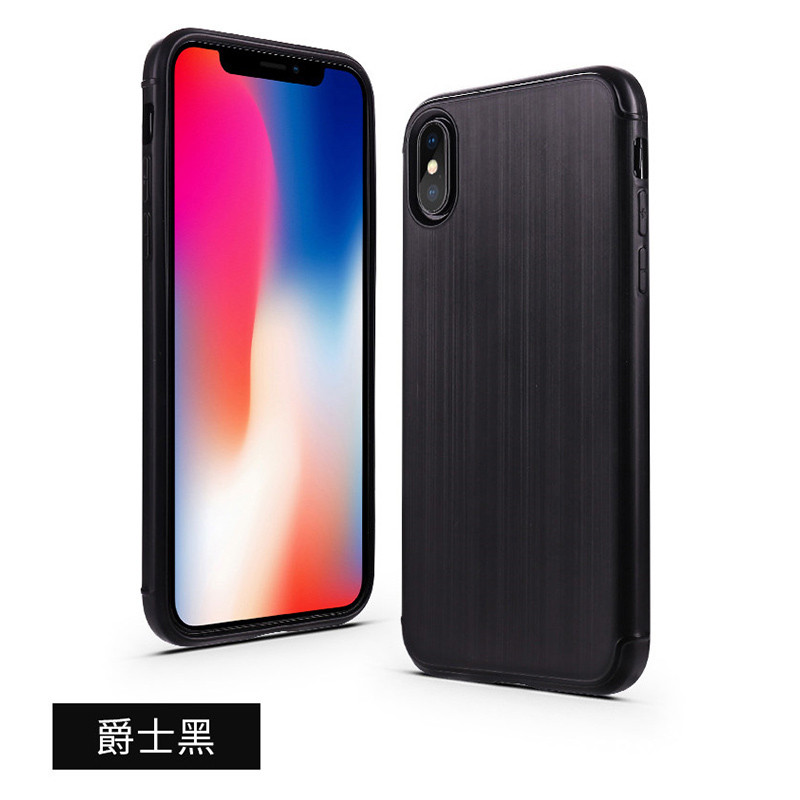 HIGE/iphoneX手机软壳 经典拉丝TPU素材苹果x保护套 采用菱形热槽设计 适用于苹果x手机壳套 黑色