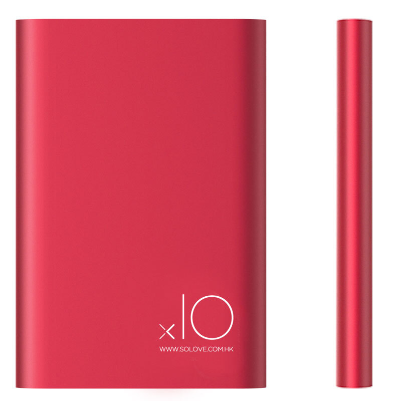 HIGE/苹果Lightning与Micro USB双输入通用充电宝+聚合物合金手机移动电源(10000毫安)绚丽红