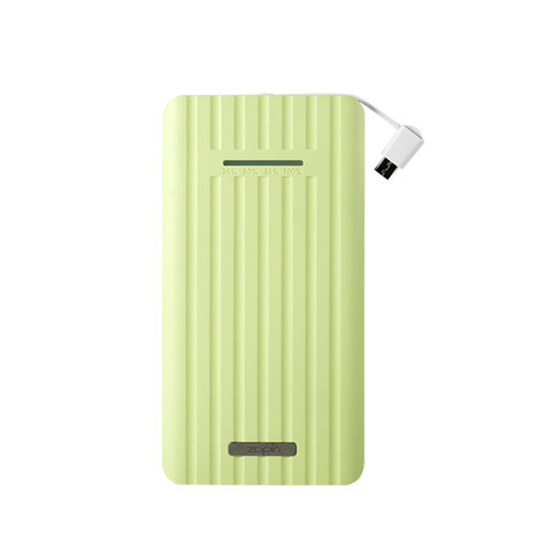 HIGE/安卓移动充电宝大容量聚合物充电宝自带安卓线便携式快充移动电源 适用于安卓苹果通用（10000毫安）绿色