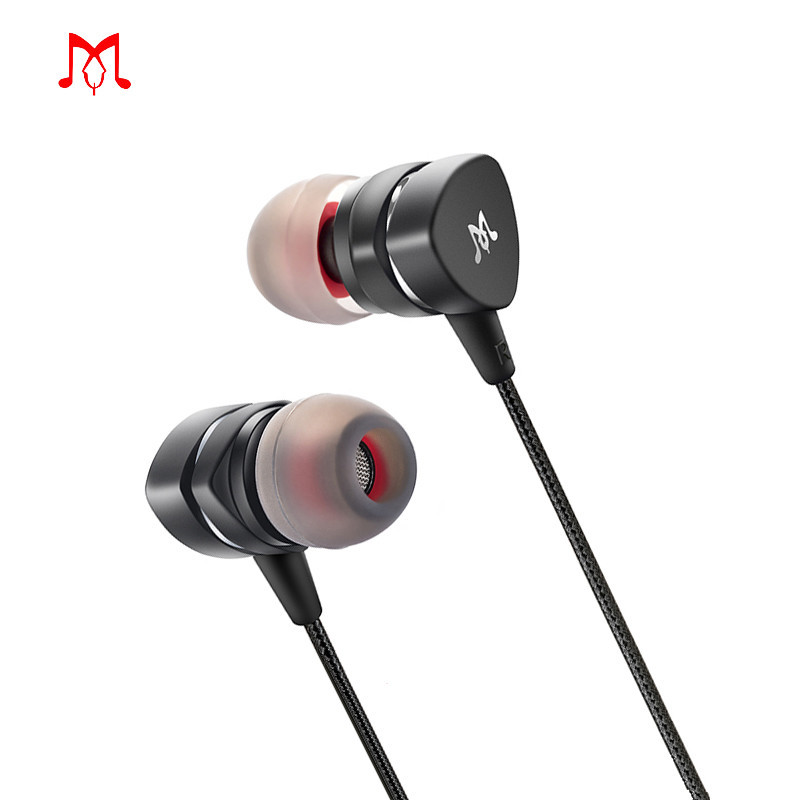 HIGE/入耳式耳机3.5mm接口重低音金属hifi耳机带麦克风耳麦 适用于安卓手机通用 黑色