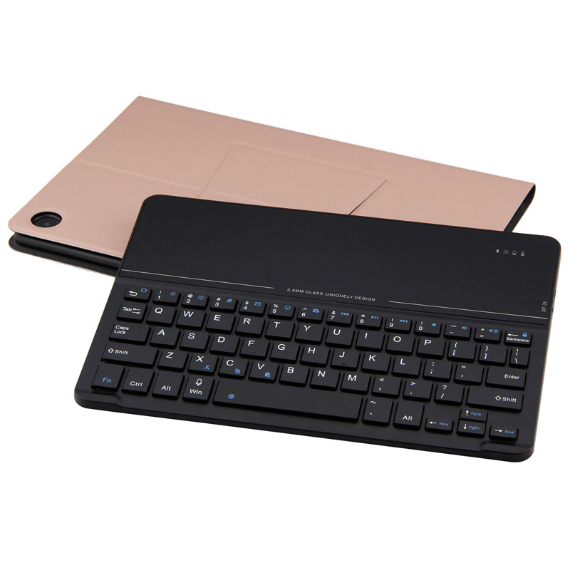 HIGE/华为M5/M5pro钢化玻璃镜面蓝牙键盘+保护套 适用于华为M5/M5 pro 10.8英寸平板 玫瑰金