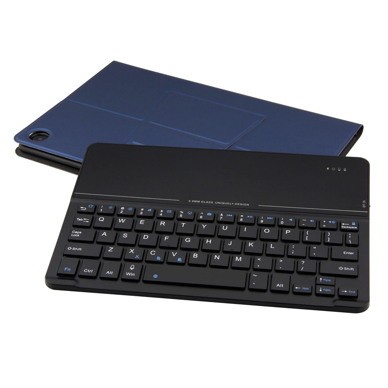 HIGE/华为M5/M5pro钢化玻璃镜面蓝牙键盘+保护套 适用于华为M5/M5 pro 10.8英寸平板 蓝色