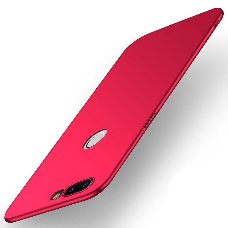 HIGE/一加5T手机壳超薄简约磨砂硬壳1加5保护壳全包手机套防摔耐磨 一加5T(6.01寸)-红色
