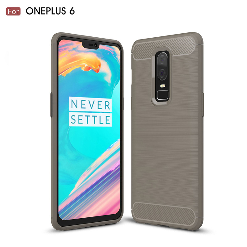 HIGE/一加六 ONEPLUS 6手机壳全包防摔防刮 1+6 保护套软硅胶 商务男女款 灰色