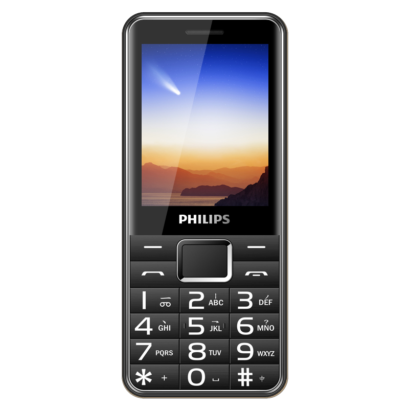 Philips/飞利浦 E132X 直板按键 超长待机 移动联通2G老人学生儿童手机 珠光黑