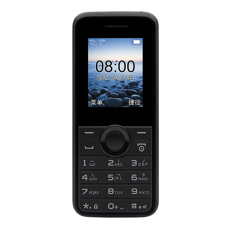 Philips/飞利浦 E106 环保材质 防尘防滑 直板按键 移动联通2G老人学生备用手机 双卡双待 黑色