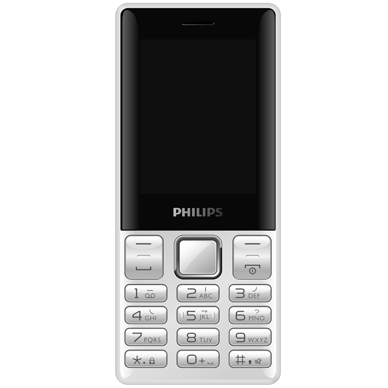 Philips/飞利浦 E170 老人学生手机 直板按键备用手机 移动联通2G手机 双卡双待 - 晶玉白