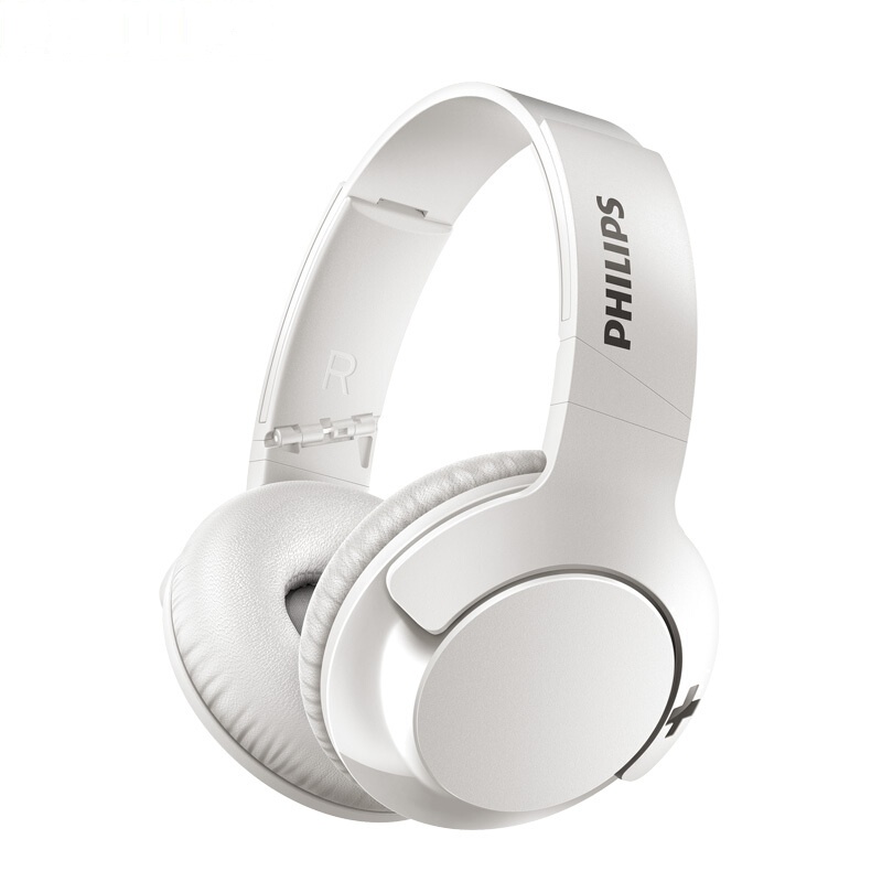 Philips/飞利浦 SHB3175 头戴式无线蓝牙耳机 重低音轻便携头戴式手机电脑耳机耳麦 适用于蓝牙连接通用 白色