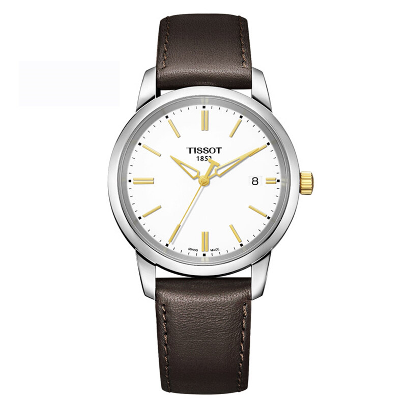 天梭（TISSOT） 手表 经典系列皮革表带 石英表 男士手表 T033.410.26.011.01