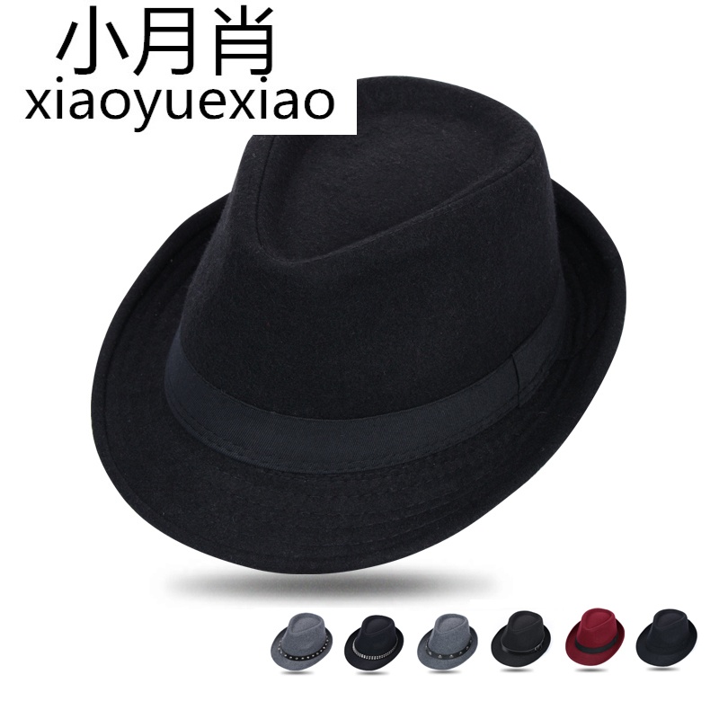 新款时尚绅士帽爵士帽韩版潮男女英伦复古小礼帽遮阳休闲舞台帽子