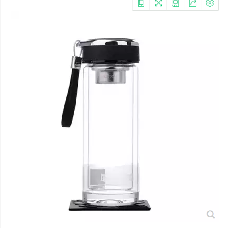 富光双层水晶玻璃杯男高档便携车载水杯办公茶杯耐热加厚杯子