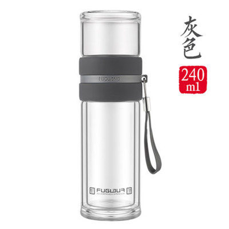 富光泡茶杯双层玻璃杯车载杯茶水分离泡茶师创意随手杯