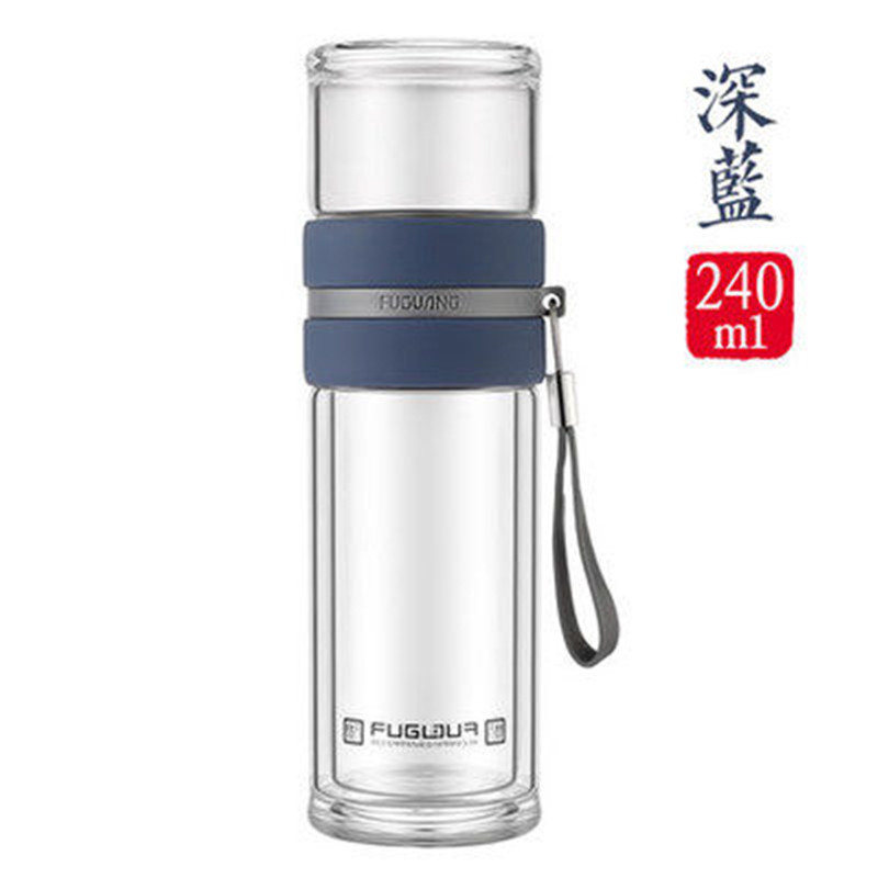 富光双层玻璃杯茶水分离泡茶杯男女创意水杯花茶杯过滤随手杯