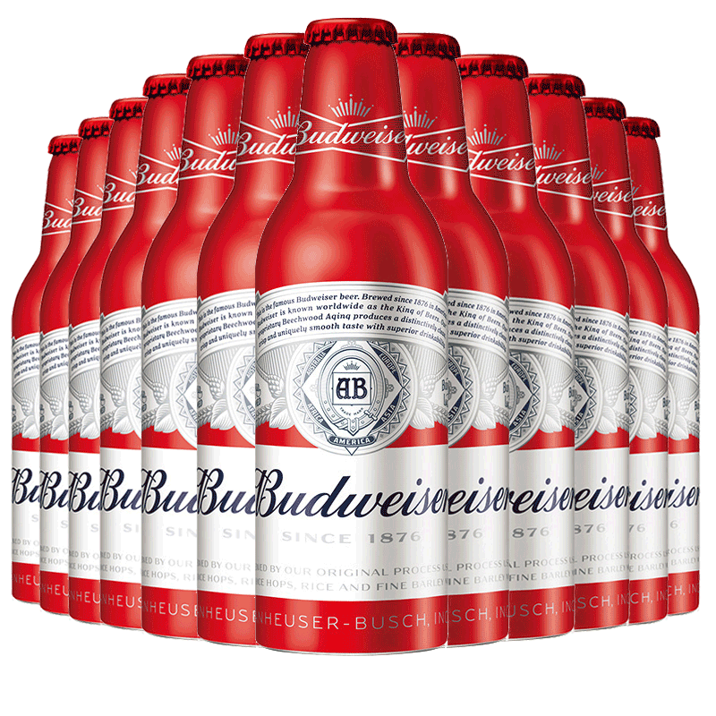 Budweiser/百威啤酒红色铝瓶国产百威经典小瓶355ml*12瓶正品