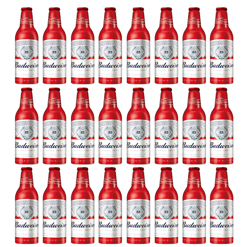 Budweiser/百威啤酒小瓶铝罐355ml*24瓶整箱国产铝瓶啤酒
