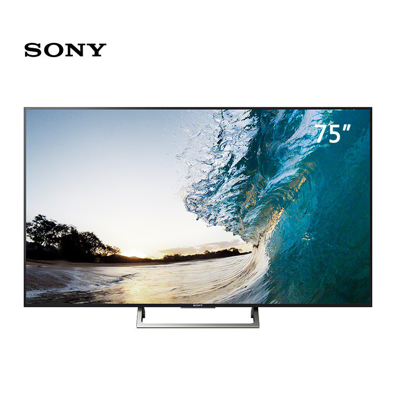 索尼(SONY)KD-75X8566E 75英寸 LED 特丽魅彩 安卓6.0液晶平板智能电视4K超高清电视 黑色