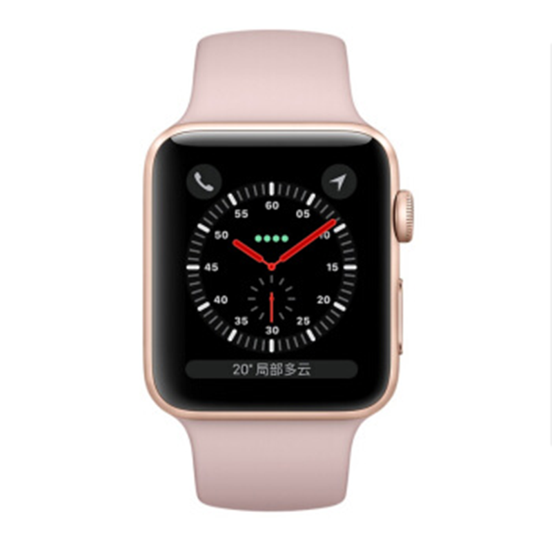 苹果 (Apple)Watch Series 3 智能手表 GPS款 金色铝金属表壳 粉砂色运动型表带KW2 42mm