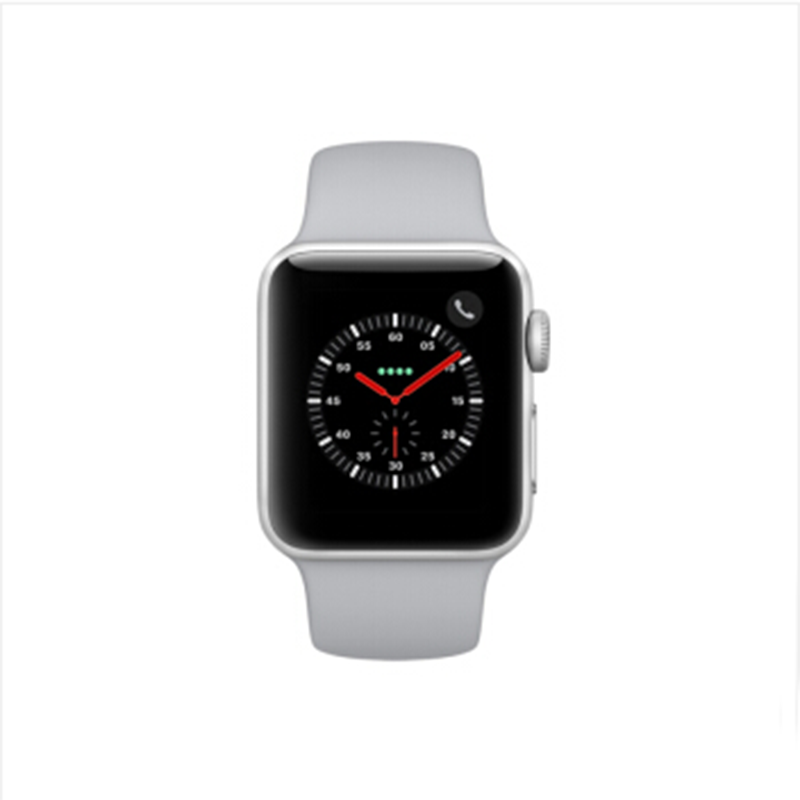 苹果 (Apple)Watch Series 3智能手表 GPS蜂窝网络 银色表壳 云雾灰色运动型表带QR2 42mm