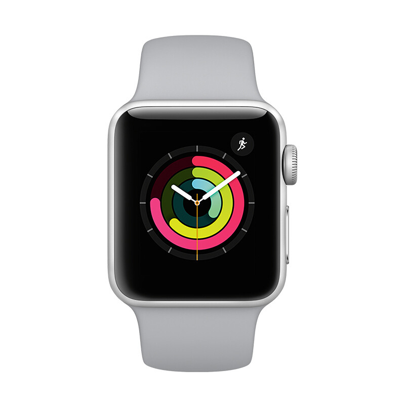 苹果 (Apple)Watch Series 3 智能苹果手表防水 GPS 银色铝金属表壳配云雾灰色表带L02 42mm