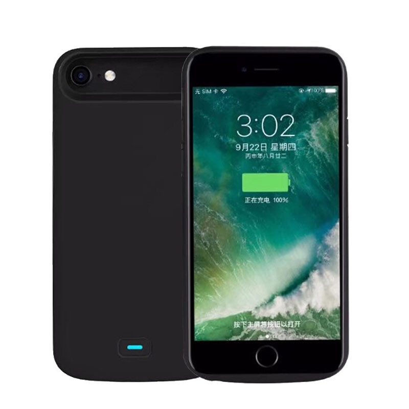 苹果(Apple)iphone6/7/8 塑料充电宝聚合物锂离子电芯苹果背夹电池 4.7寸移动电源5500毫 磨砂黑
