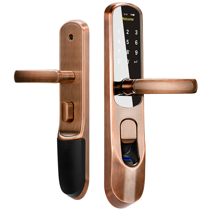金指码指纹锁家用防盗门 电子门锁 密码锁大门锁智能锁防盗锁E3（红古铜）