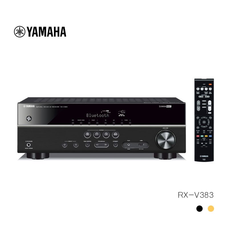 Yamaha/雅马哈 RX-V383 数字5.1家庭影院功放大功率蓝牙 USB收音 金色