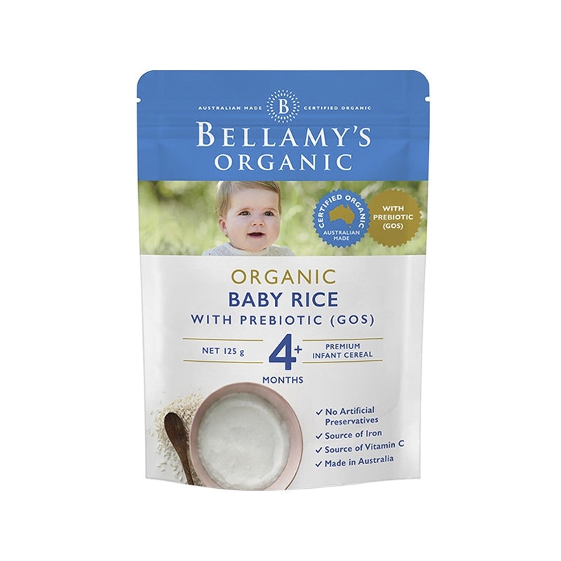 [有效期24年9月]澳洲原装进口Bellamy's贝拉米婴幼儿米粉125g益生元GOS米粉4个月以上 袋装