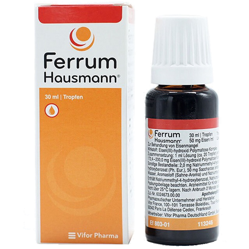 德国进口(Ferrum-hausmann)新生早产儿婴幼儿童宝宝孕妇缺铁贫血口服液30ml