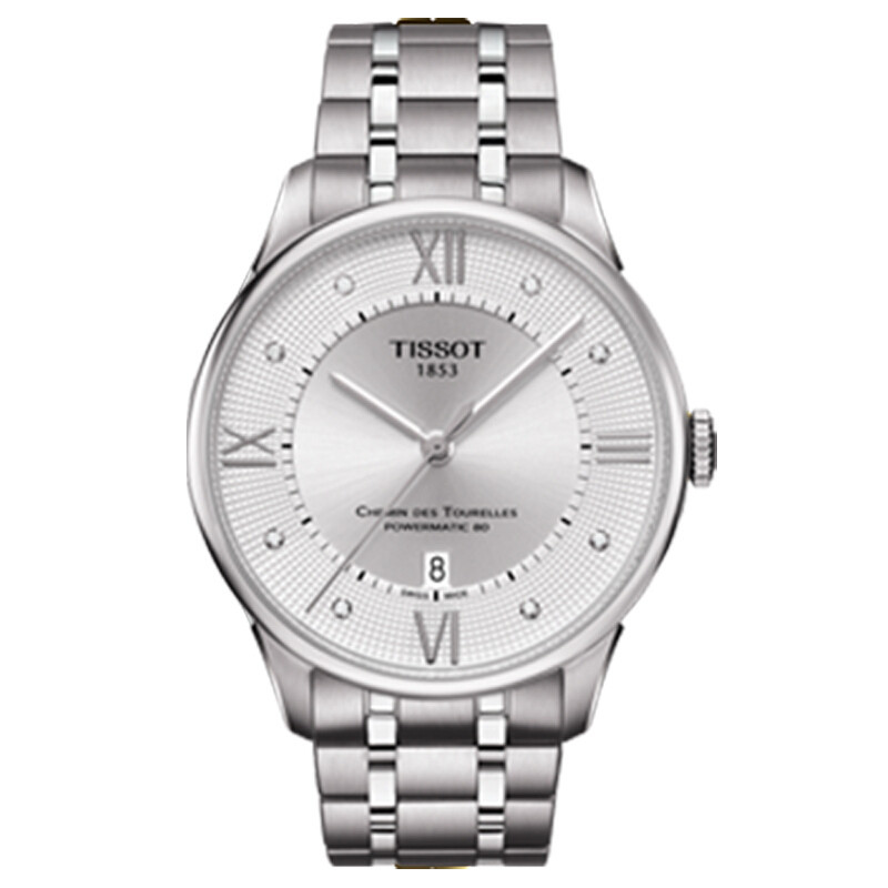 天梭(TISSOT)手表 杜鲁尔系列钢带机械手表正装 时尚商务皮带 T099.407.11.038.00 机械表 男