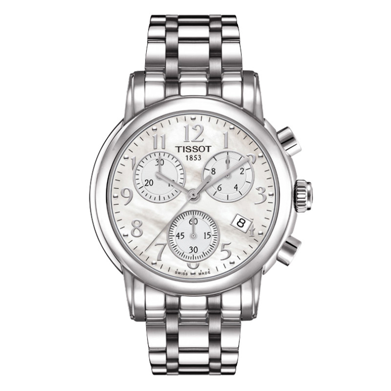 天梭 TISSOT 韵驰系列石英女表皮带指针女士手表女腕表计时皮革手表女腕表T050.217.11.112.00