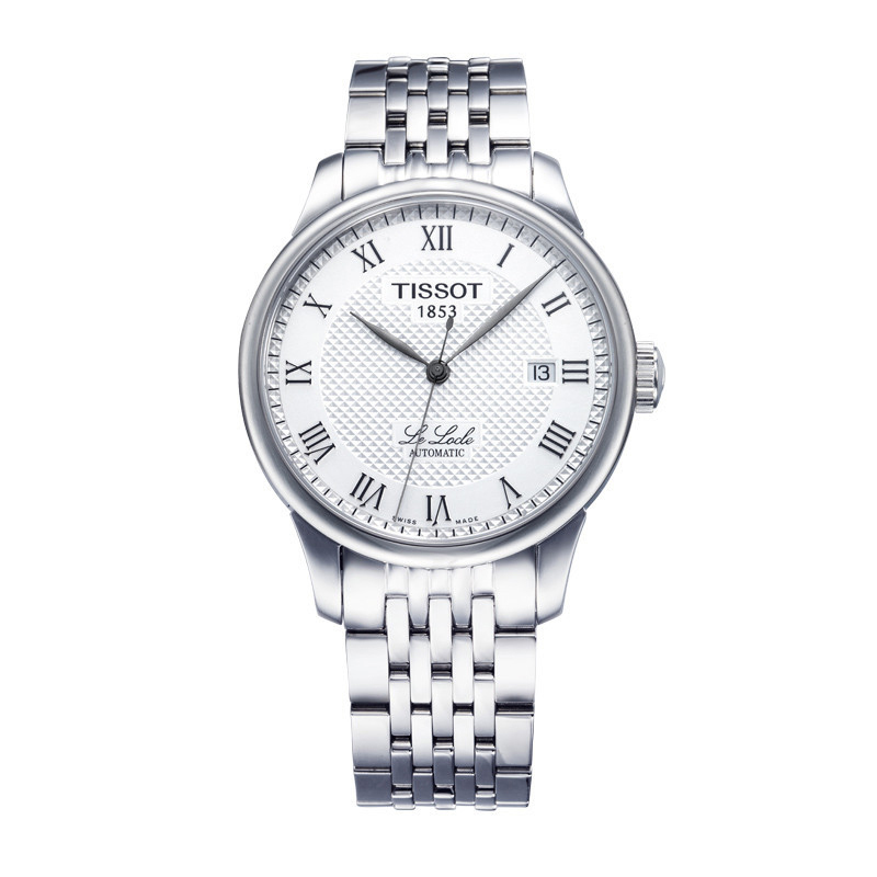 天梭(TISSOT)手表力洛克经典系列男表 时尚 金属 钢带男表 皮带男士手表 机械表 男 T41.1.483.53