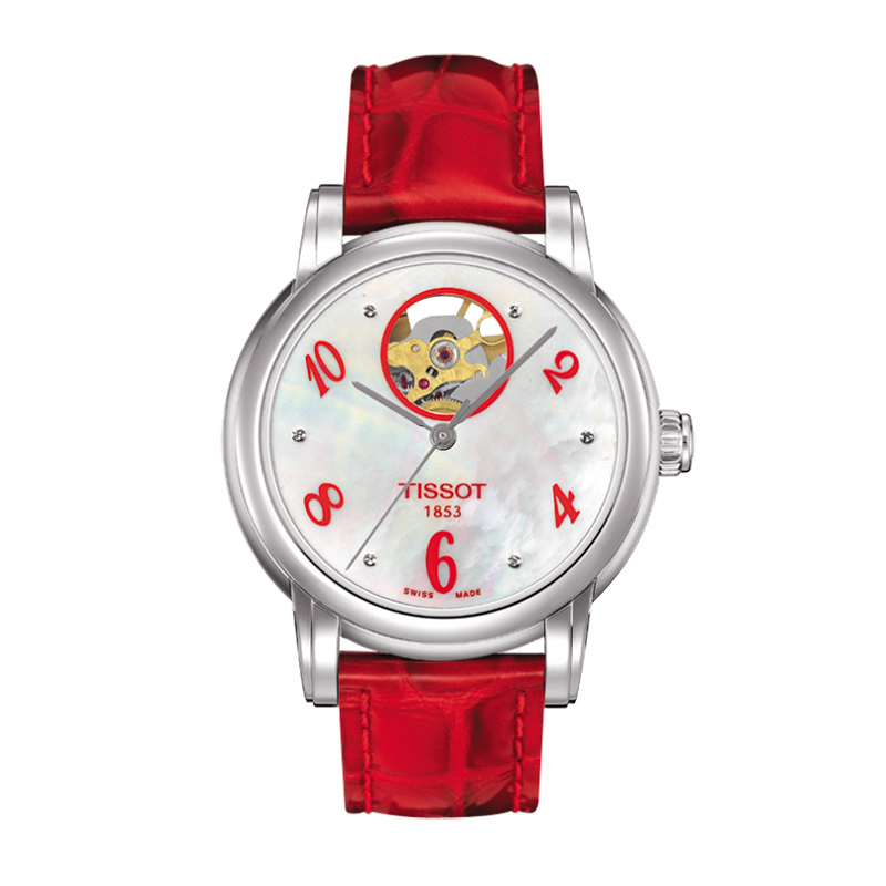 天梭(TISSOT)手表 心媛系列钢带机械女表 时尚 优雅女士皮带手表 T050.207.36.017.00 机械表 女