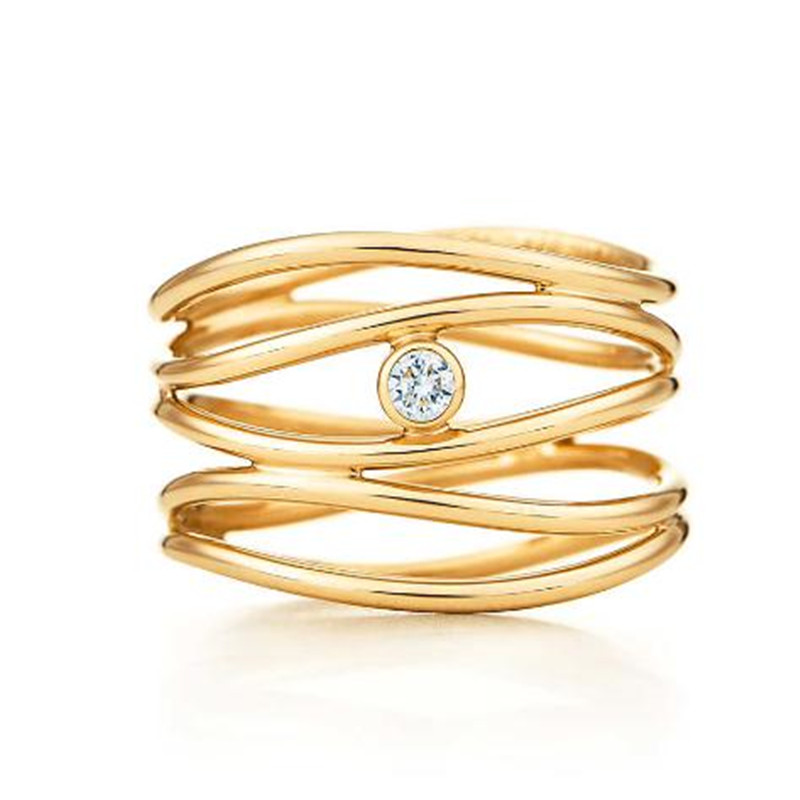 & co蒂芙尼 欧洲直邮 女士新款圆形明亮式钻石18k黄金戒指戒指grp