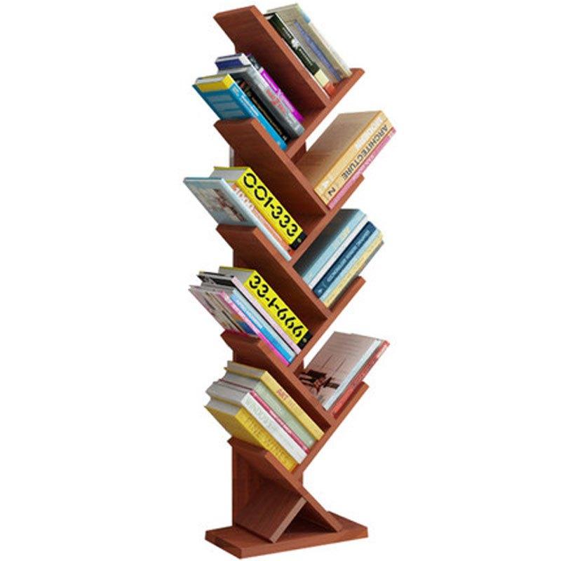 树形书架现代简约卧室简易书架落地实木质创意书架置物架儿童书架多色多款多功能时尚创意简约住宅家具柜类书柜