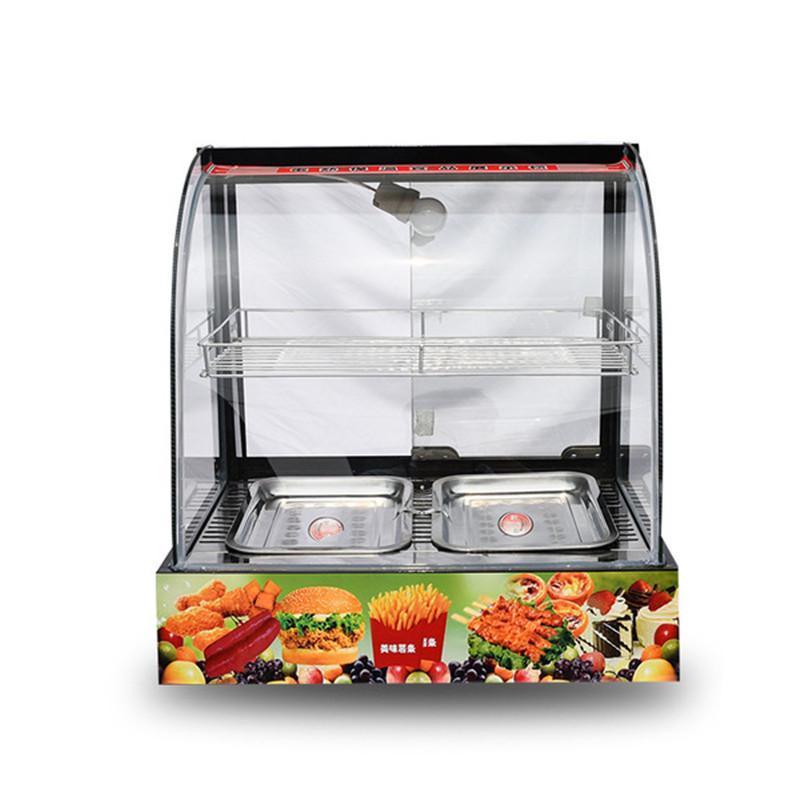 商用台式食品保温柜展示柜熟食蛋挞汉堡电热家用保温箱 弧形大型三层(95*44*61)