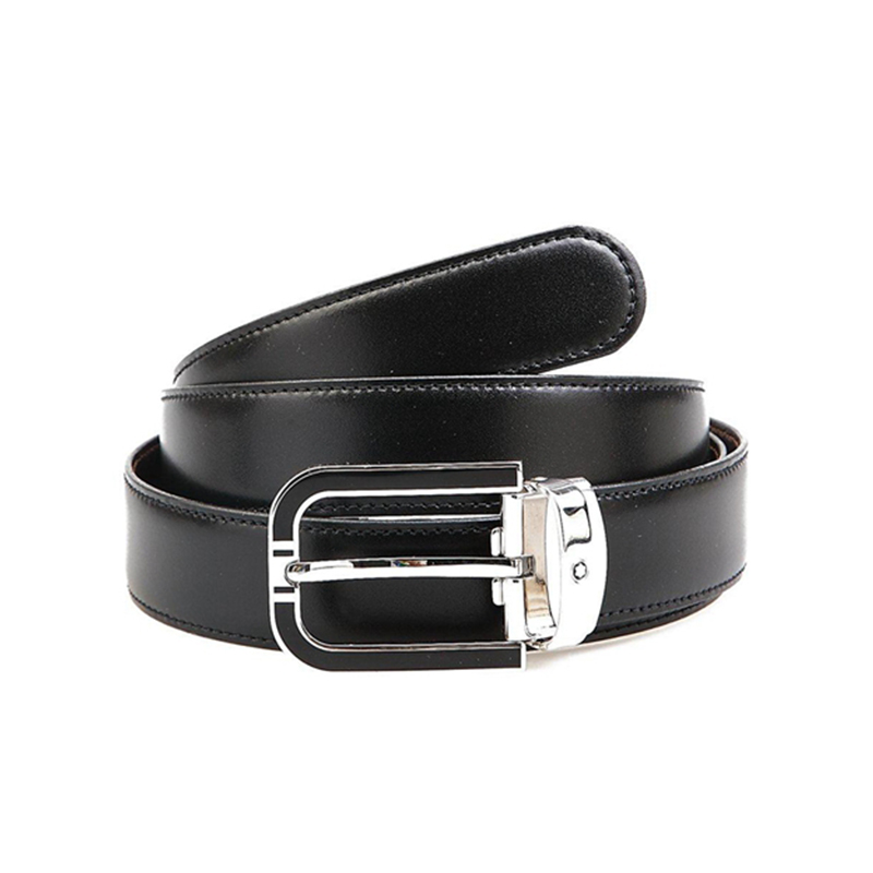 Montblanc（万宝龙）男士经典系列针扣双面皮带/腰带120厘米109740黑色