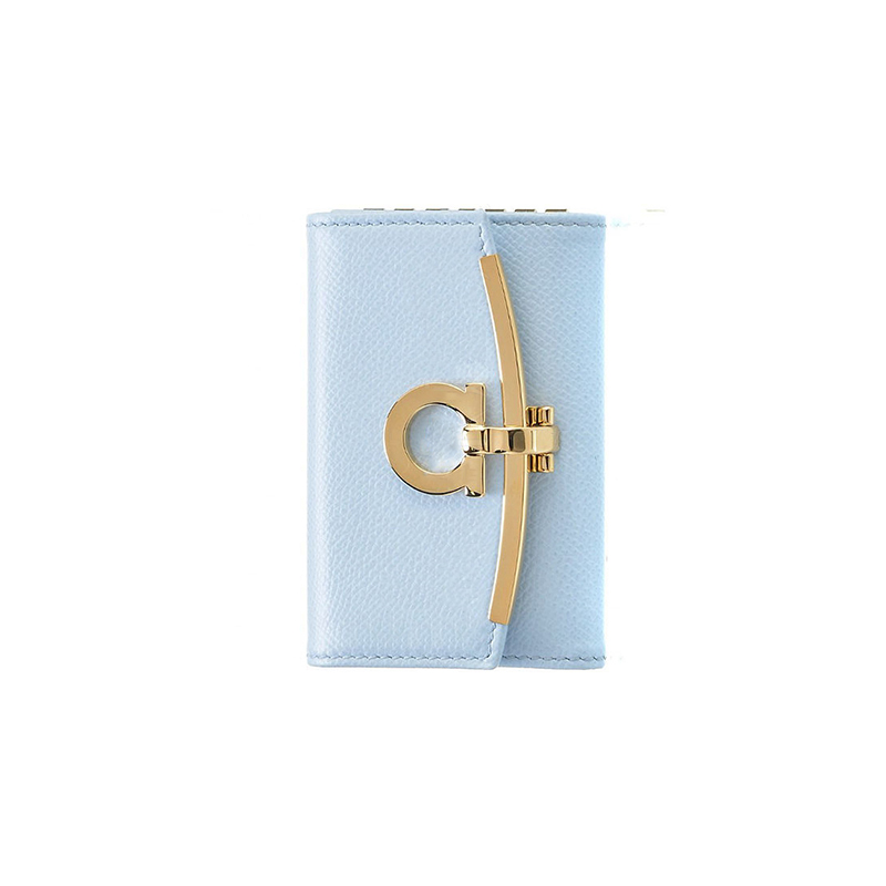 Ferragamo菲拉格慕女包奢侈品钥匙包牛皮翻盖金属扣22D151 0683331