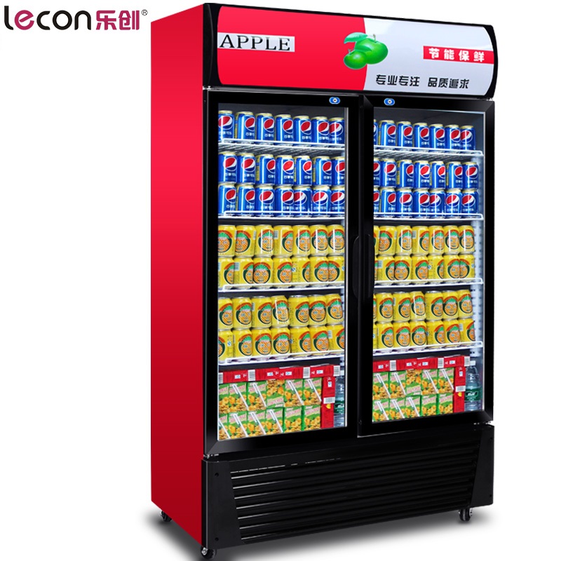 飞天鼠(FTIANSHU) 双开门展示柜冷藏柜立式冰柜 冷藏展示柜 啤酒水果饮料陈列保鲜柜 冷藏点菜柜商用冰箱