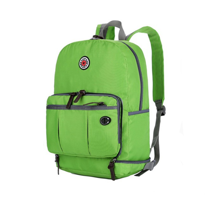 新款登山包休闲旅行肤包可折叠包双肩包男女运动背包学生书包