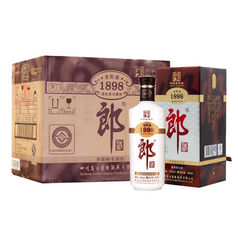 【2012年老酒】郎酒 老郎酒1898 53度 500ml*6 酱香型白酒 整箱装