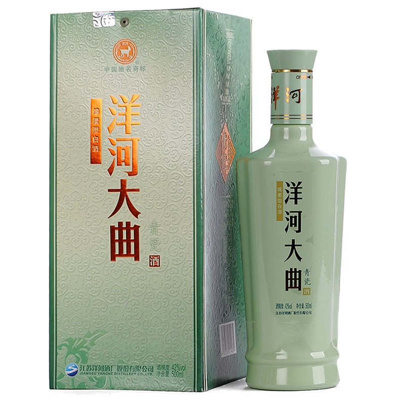 洋河大曲(yanghe) 青瓷 42度浓香型白酒 500ml 单瓶盒装