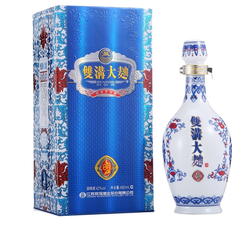 双沟大曲(明青花) 42度 浓香型白酒 口感绵柔 480ml 单瓶盒装