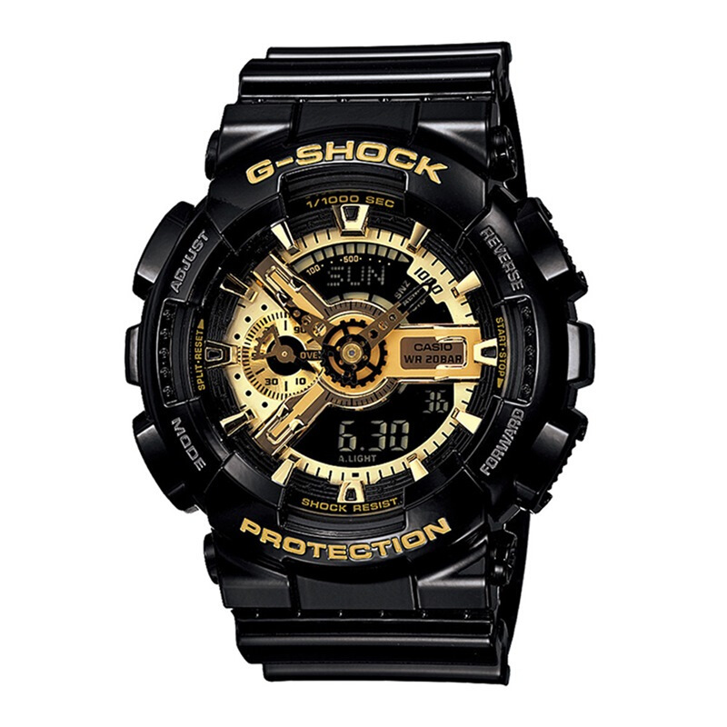 卡西欧(CASIO)手表 G-SHOCK 魔金双显 男士防水防震防磁运动手表石英表
