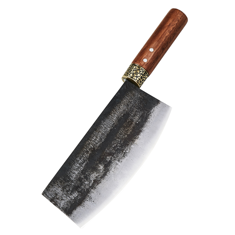 菜刀厨师专用专业切肉刀手工锻打家用锰钢刀铁艺户撒玄铁厨师刀弧形刃