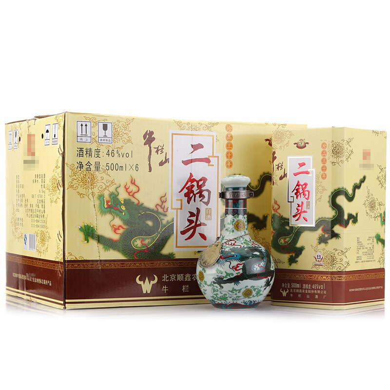 牛栏山二锅头珍品三十年（30年）青龙46度500ml*6瓶整箱