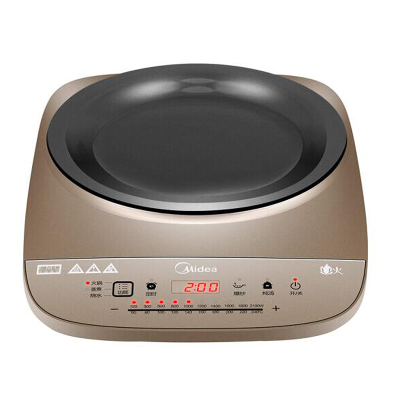 美的（Midea）电磁炉C21-IH2105U凹形面板多功能电磁灶炒菜王快速圆底锅专用