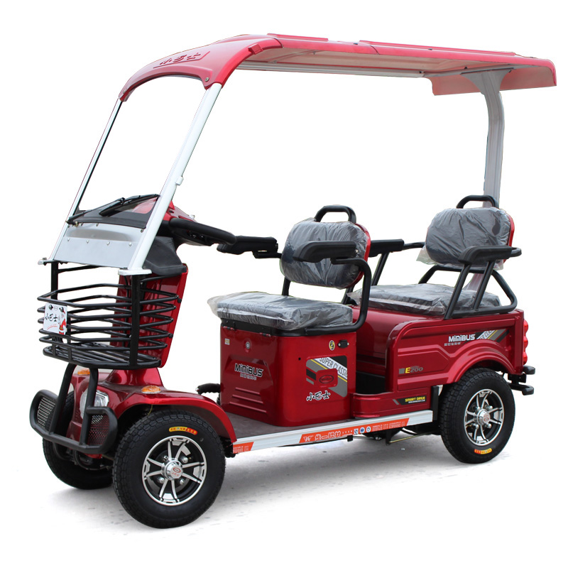 minibusev 小巴士电动车四轮车成人老人代步车双人带棚电瓶车接送孩子