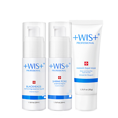 WIS去黑头收缩毛孔套装男女吸祛去黑头粉刺导出液撕拉式面膜鼻贴