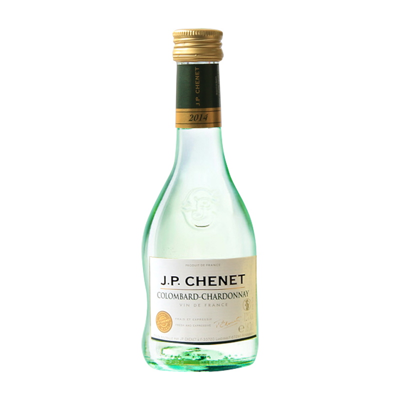 法国进口红酒 香奈（J.P.CHENET）鸽笼白霞多丽半干白葡萄酒 187ml*1